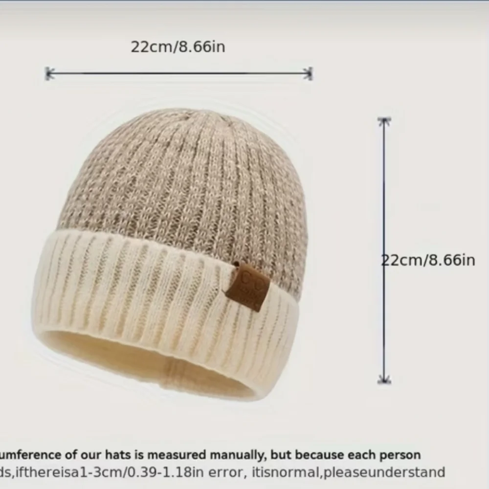 Fleece-Lined Winter Beanie - Windproof & Ear-Warming Knit Hat